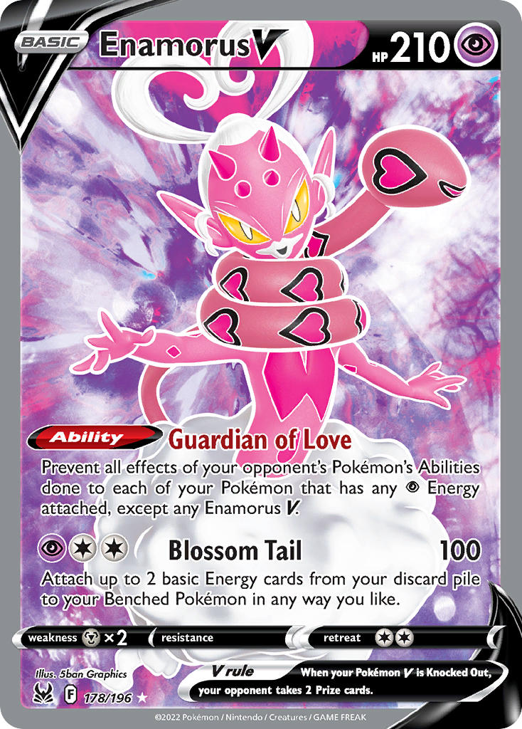 (178/196) Pokemon TCG Lost Origin Single: Enamorus V  Ultra Rare