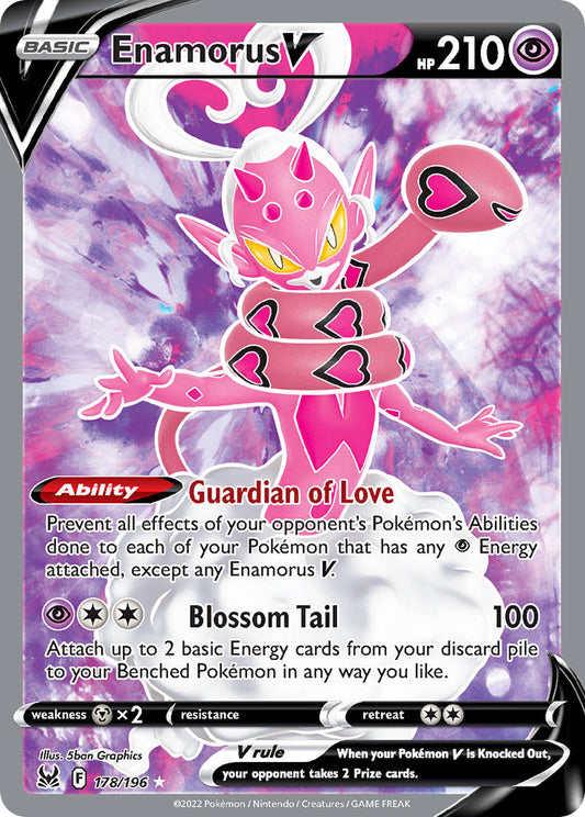 (178/196) Pokemon TCG Lost Origin Single: Enamorus V  Ultra Rare