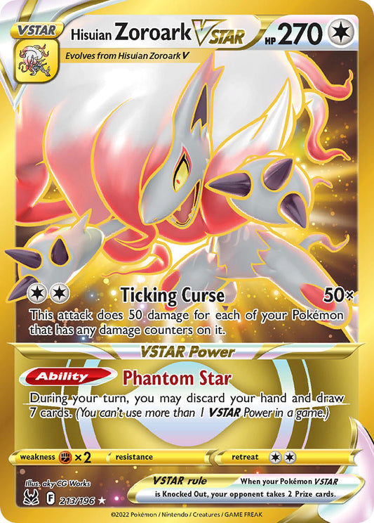 (213/196) Pokemon TCG Lost Origin Single: Hisuian Zoroark VSTAR  Secret Rare