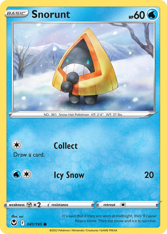 (041/195) Pokemon TCG Silver Tempest Single: Snorunt  Common