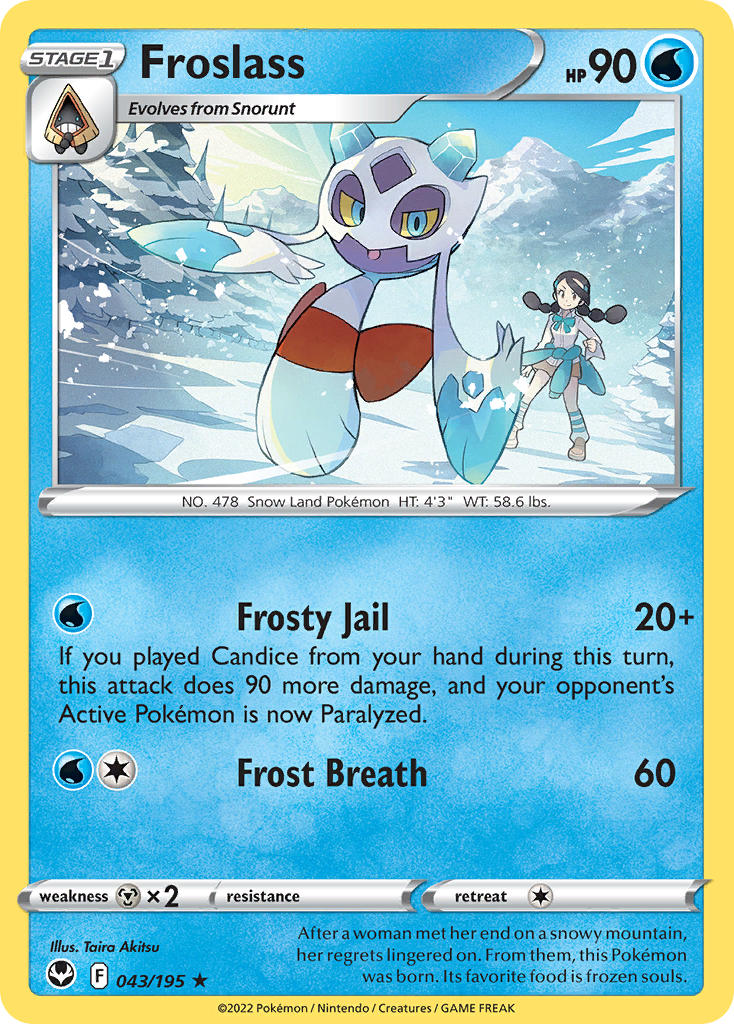 (043/195) Pokemon TCG Silver Tempest Single: Froslass  Rare