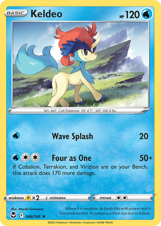 (046/195) Pokemon TCG Silver Tempest Single: Keldeo Reverse Holo Rare