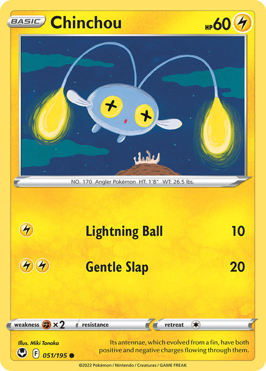 (051/195) Pokemon TCG Silver Tempest Single: Chinchou Reverse Holo Common