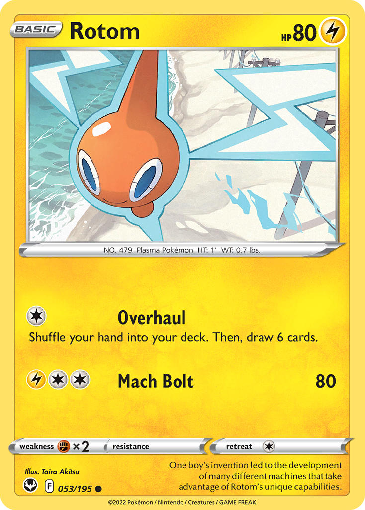 (053/195) Pokemon TCG Silver Tempest Single: Rotom  Common