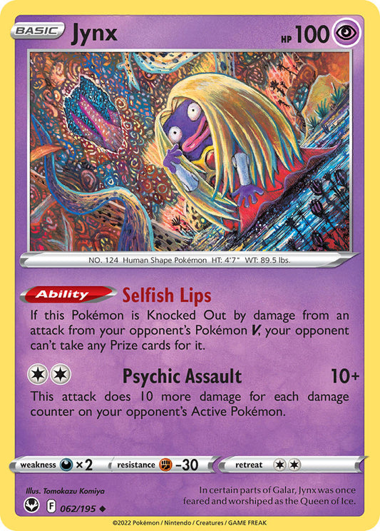 (062/195) Pokemon TCG Silver Tempest Single: Jynx  Uncommon