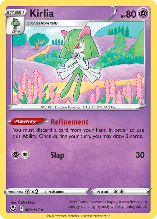 (068/195) Pokemon TCG Silver Tempest Single: Kirlia Reverse Holo Uncommon