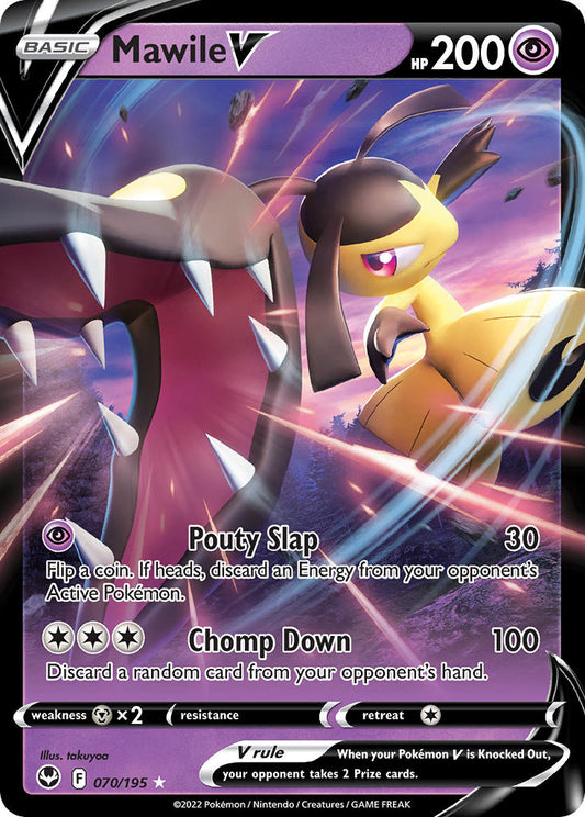 (070/195) Pokemon TCG Silver Tempest Single: Mawile V  Ultra Rare