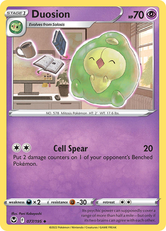 (077/195) Pokemon TCG Silver Tempest Single: Duosion  Uncommon