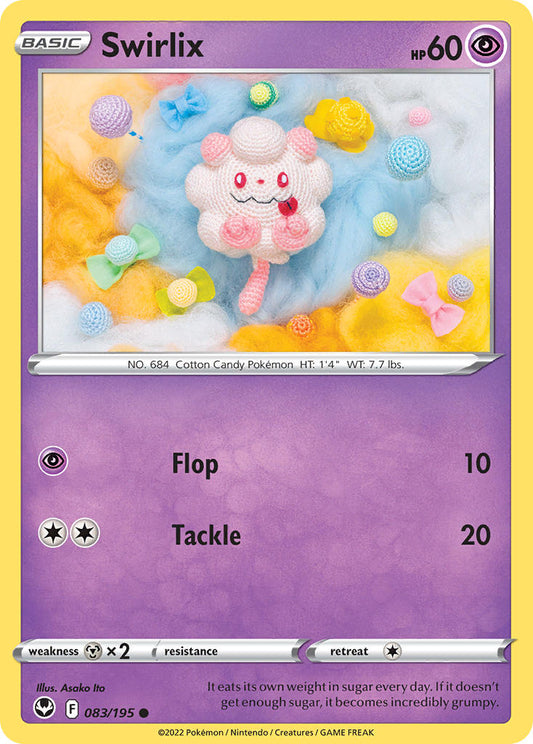 (083/195) Pokemon TCG Silver Tempest Single: Swirlix  Common