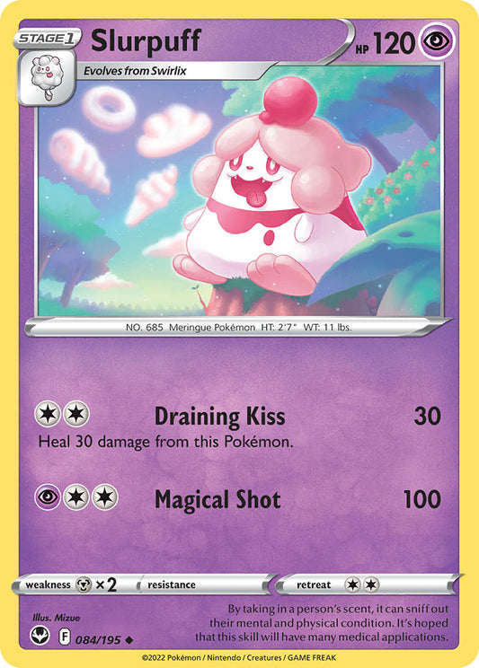 (084/195) Pokemon TCG Silver Tempest Single: Slurpuff Reverse Holo Uncommon