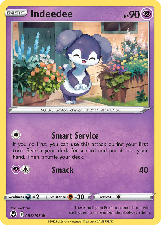 (086/195) Pokemon TCG Silver Tempest Single: Indeedee  Common