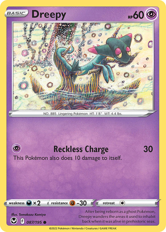 (087/195) Pokemon TCG Silver Tempest Single: Dreepy  Common