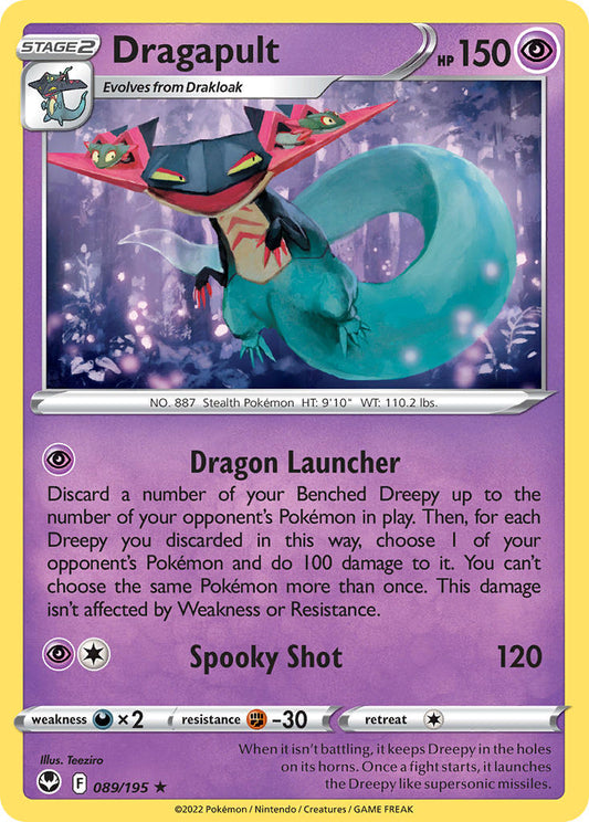 (089/195) Pokemon TCG Silver Tempest Single: Dragapult Reverse Holo Holo Rare