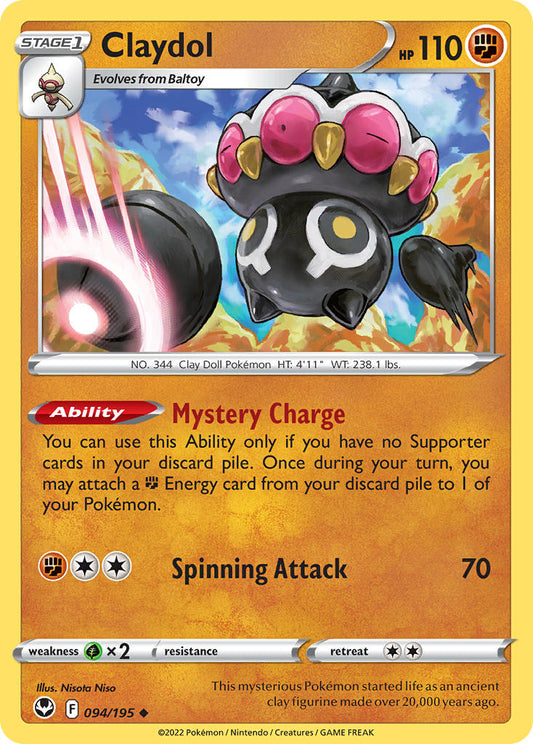 (094/195) Pokemon TCG Silver Tempest Single: Claydol  Uncommon