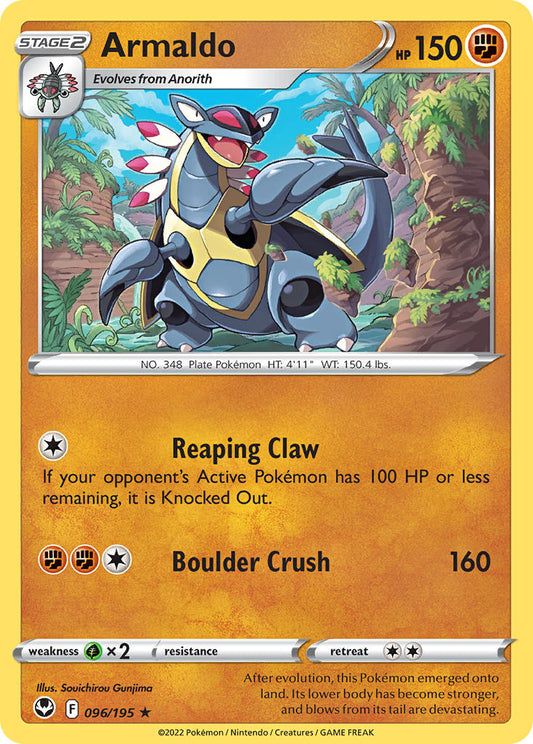 (096/195) Pokemon TCG Silver Tempest Single: Armaldo  Rare