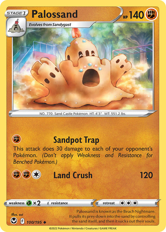 (100/195) Pokemon TCG Silver Tempest Single: Palossand Reverse Holo Uncommon