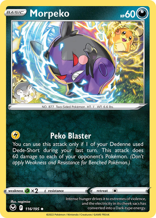 (116/195) Pokemon TCG Silver Tempest Single: Morpeko Reverse Holo Uncommon