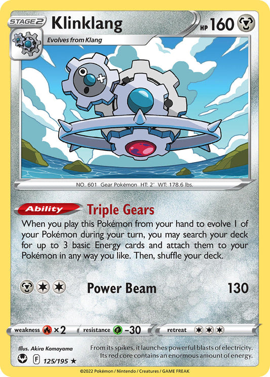 (125/195) Pokemon TCG Silver Tempest Single: Klinklang Reverse Holo Rare