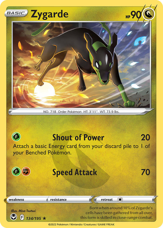 (134/195) Pokemon TCG Silver Tempest Single: Zygarde  Rare