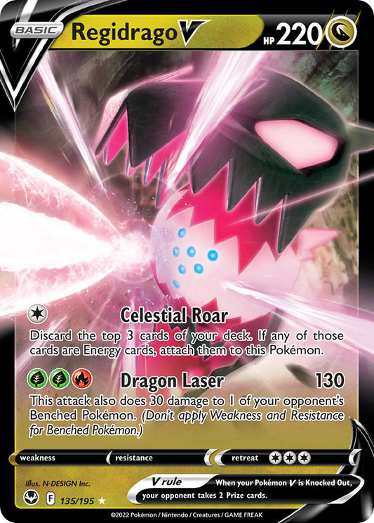 (135/195) Pokemon TCG Silver Tempest Single: Regidrago V  Ultra Rare