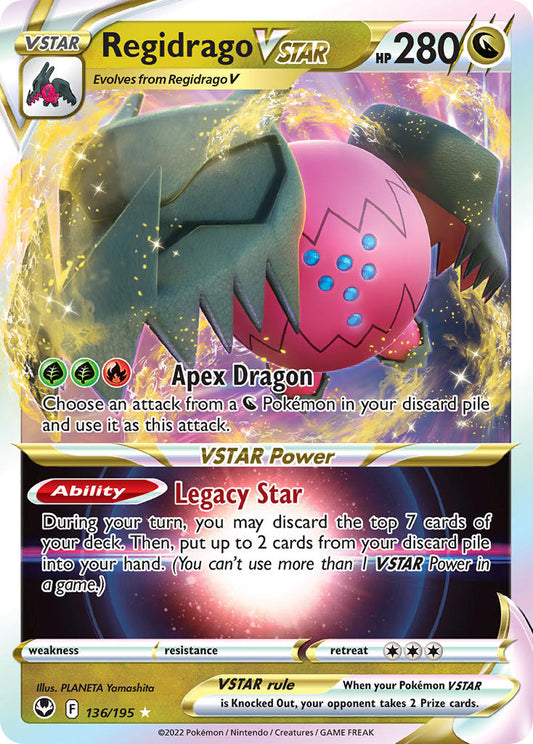 (136/195) Pokemon TCG Silver Tempest Single: Regidrago VSTAR  Ultra Rare
