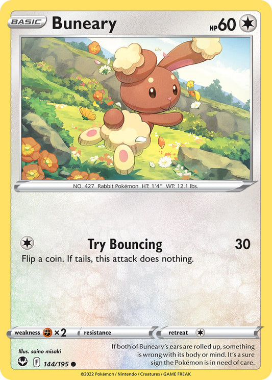(144/195) Pokemon TCG Silver Tempest Single: Buneary  Common
