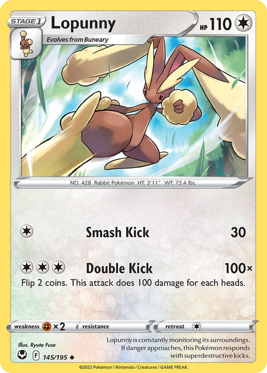(145/195) Pokemon TCG Silver Tempest Single: Lopunny Reverse Holo Uncommon