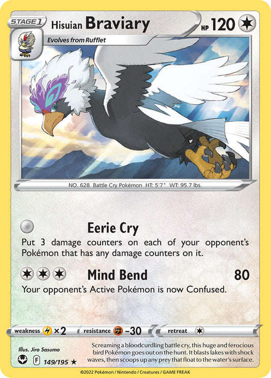 (149/195) Pokemon TCG Silver Tempest Single: Hisuian Braviary  Rare
