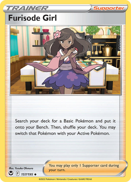(157/195) Pokemon TCG Silver Tempest Single: Furisode Girl  Uncommon