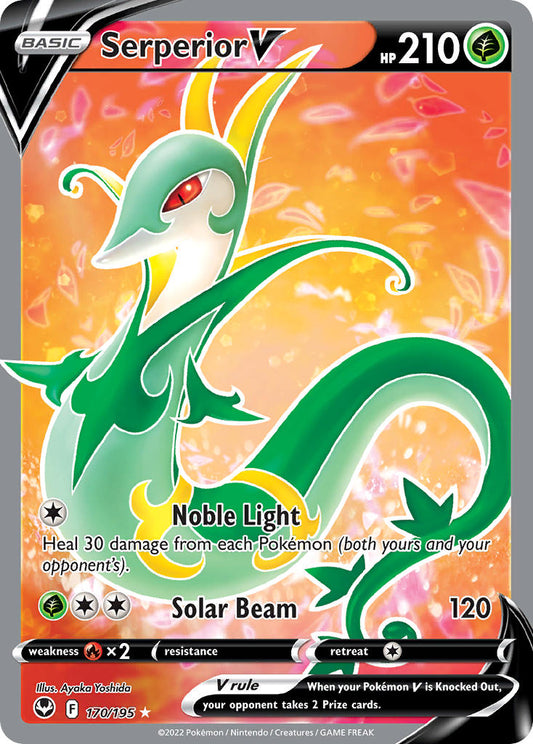 (170/195) Pokemon TCG Silver Tempest Single: Serperior V  Ultra Rare