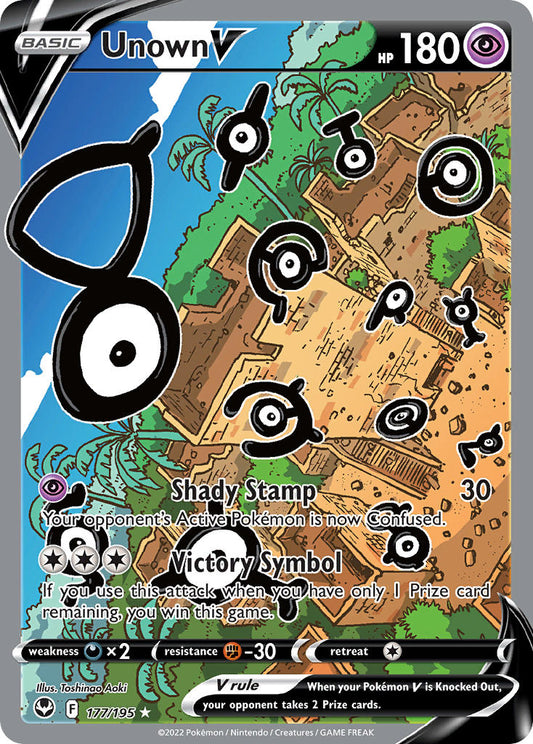 (177/195) Pokemon TCG Silver Tempest Single: Unown V  Ultra Rare