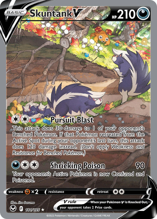 (181/195) Pokemon TCG Silver Tempest Single: Skuntank V  Ultra Rare