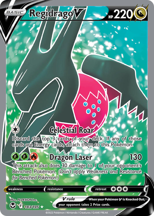 (183/195) Pokemon TCG Silver Tempest Single: Regidrago V  Ultra Rare