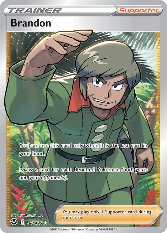 (188/195) Pokemon TCG Silver Tempest Single: Brandon  Ultra Rare