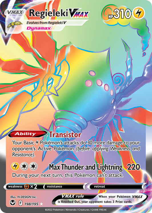 (198/195) Pokemon TCG Silver Tempest Single: Regieleki VMAX  Secret Rare