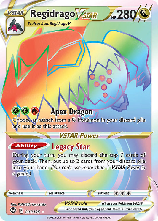 (201/195) Pokemon TCG Silver Tempest Single: Regidrago VSTAR  Secret Rare