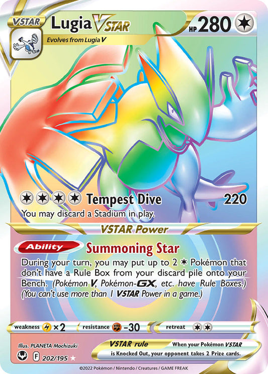 (202/195) Pokemon TCG Silver Tempest Single: Lugia VSTAR  Secret Rare