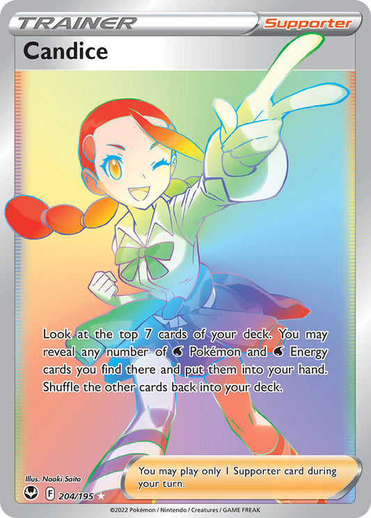 (204/195) Pokemon TCG Silver Tempest Single: Candice  Secret Rare