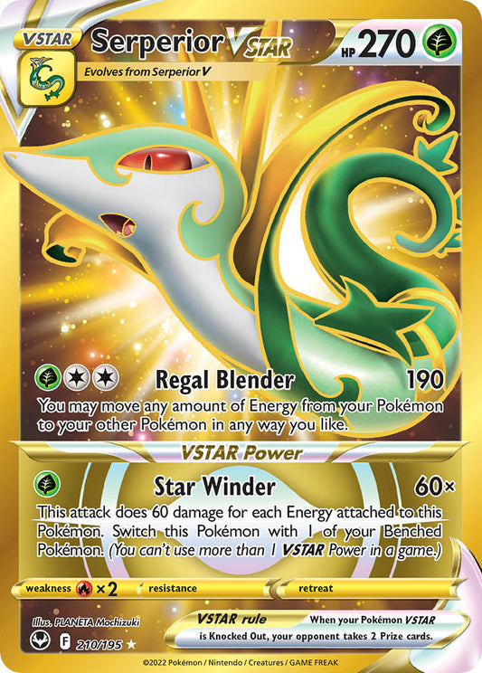 (210/195) Pokemon TCG Silver Tempest Single: Serperior VSTAR  Secret Rare