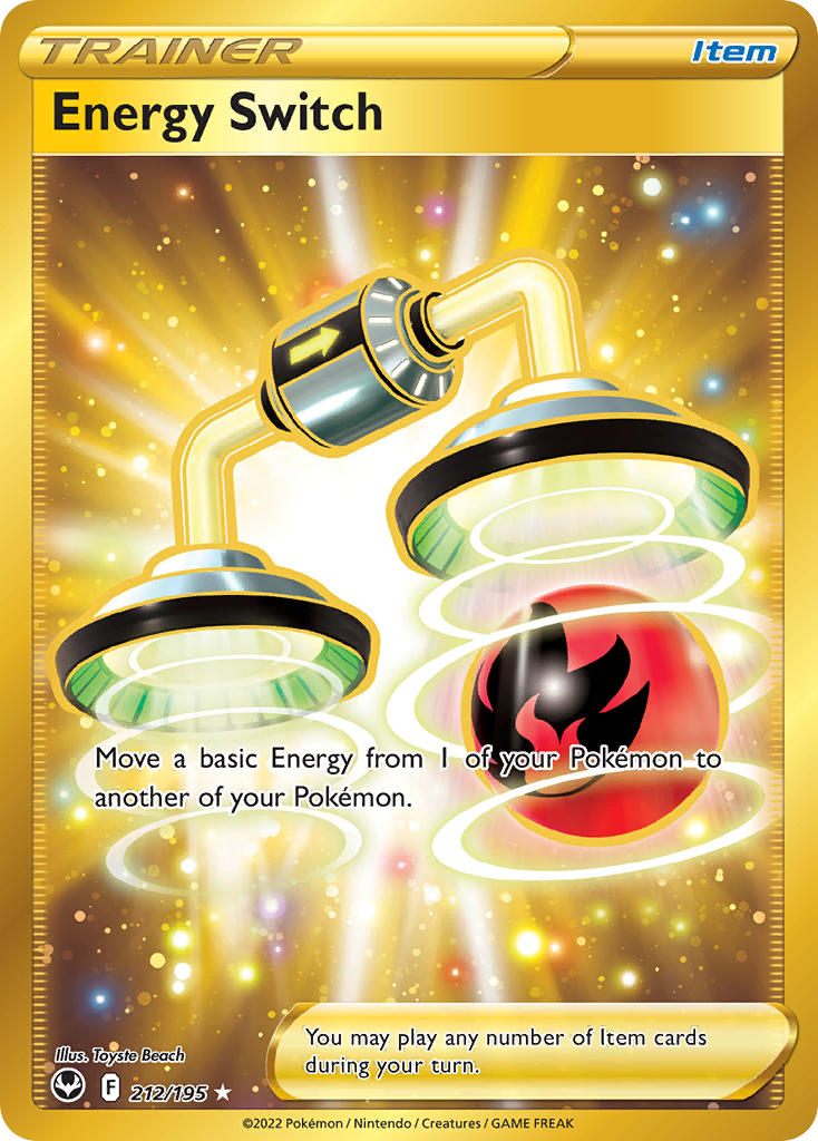 (212/195) Pokemon TCG Silver Tempest Single: Energy Switch  Secret Rare
