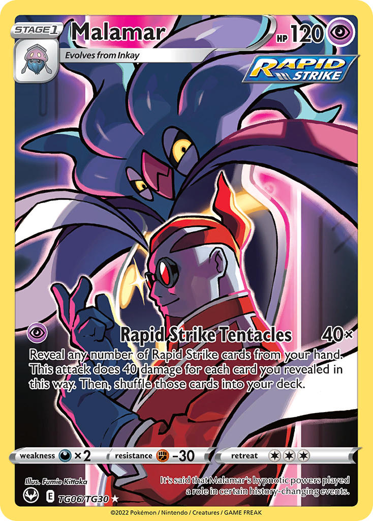 (TG06/TG30) Pokemon TCG Silver Tempest Single: Malamar  Holo Rare
