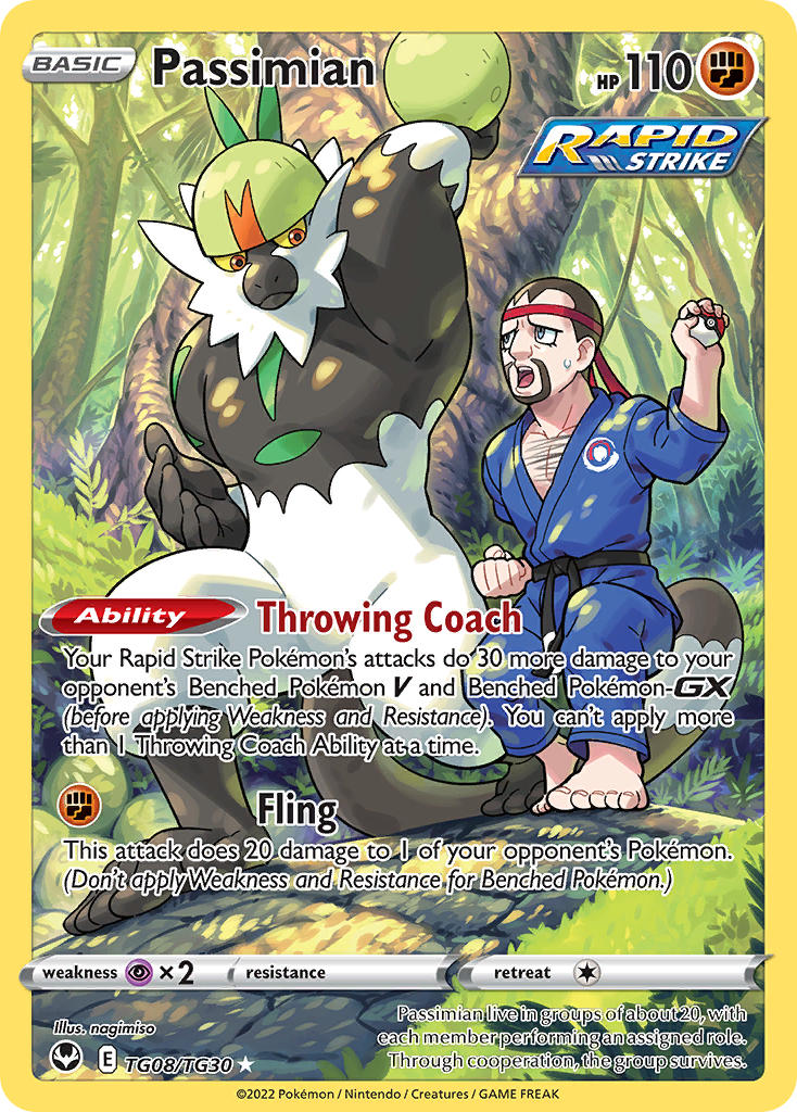 (TG08/TG30) Pokemon TCG Silver Tempest Single: Passimian  Holo Rare