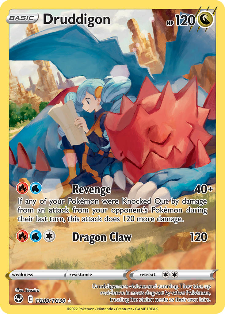 (TG09/TG30) Pokemon TCG Silver Tempest Single: Druddigon  Holo Rare