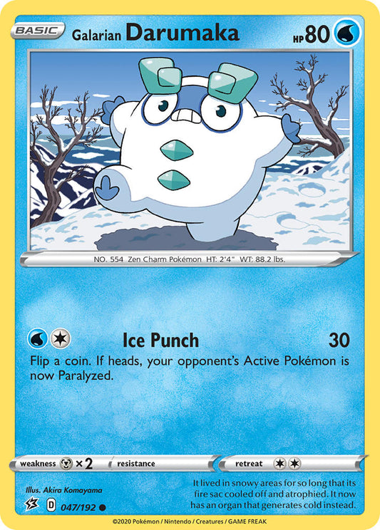 (047/192) Pokemon TCG Rebel Clash Single: Galarian Darumaka Reverse Holo Common