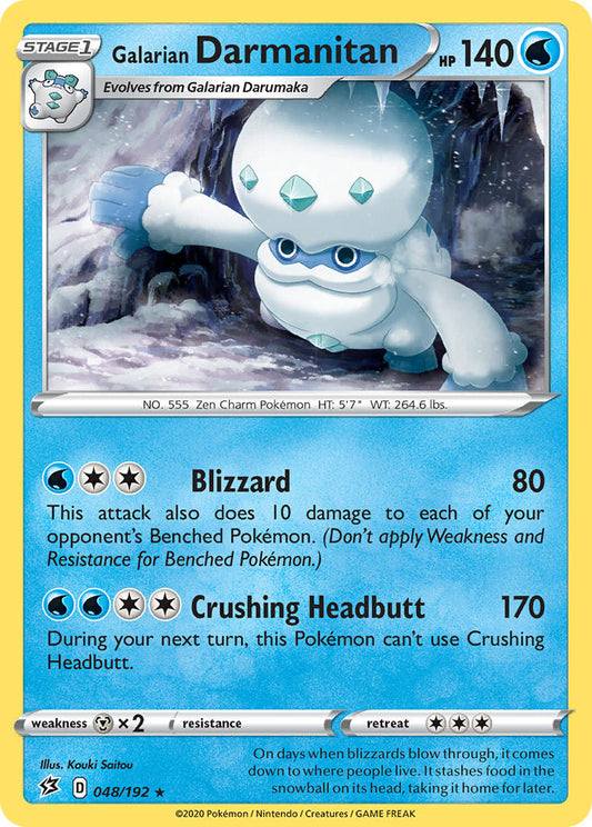 (048/192) Pokemon TCG Rebel Clash Single: Galarian Darmanitan Reverse Holo Rare