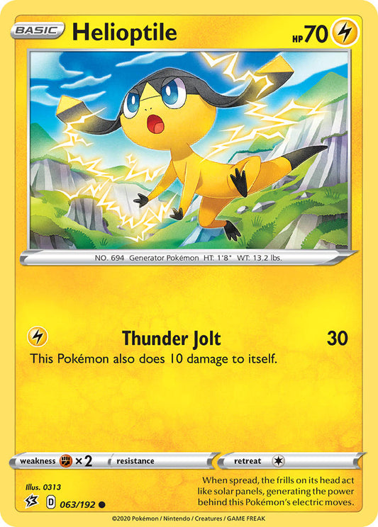 (063/192) Pokemon TCG Rebel Clash Single: Helioptile  Common