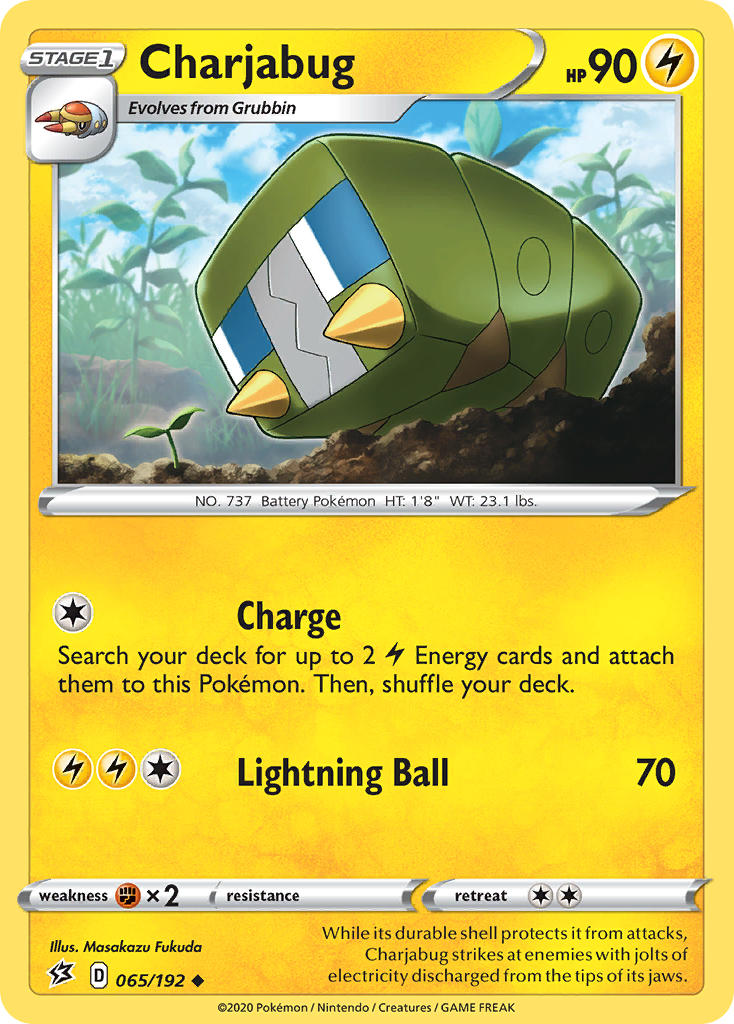 (065/192) Pokemon TCG Rebel Clash Single: Charjabug Reverse Holo Uncommon