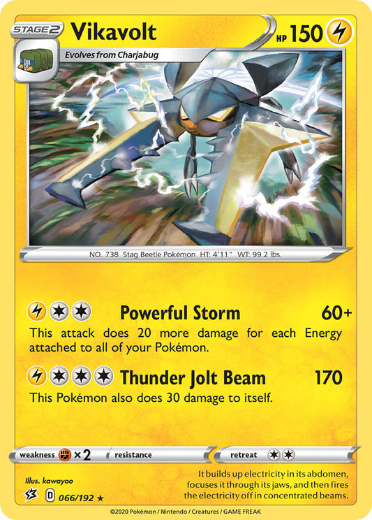 (066/192) Pokemon TCG Rebel Clash Single: Vikavolt  Holo Rare