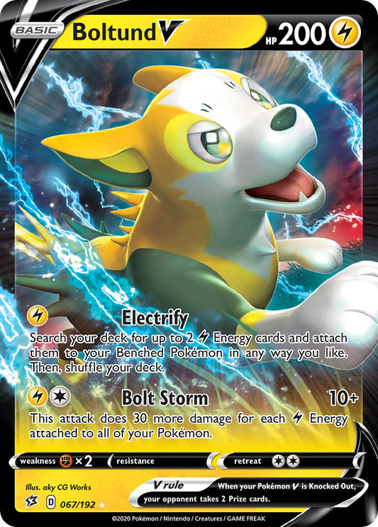 (067/192) Pokemon TCG Rebel Clash Single: Boltund V  Ultra Rare