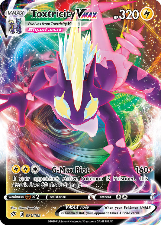 (071/192) Pokemon TCG Rebel Clash Single: Toxtricity VMAX  Ultra Rare